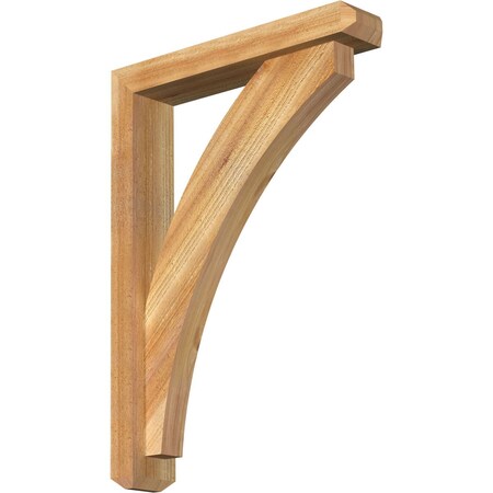 Ekena Millwork Thorton Craftsman Rough Sawn Bracket w/ Offset Brace, Western Red Cedar, 4"W x 20"D x 28"H BKT0402X20X28THR04RWR